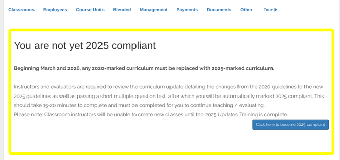 Not yet 2025 compliant